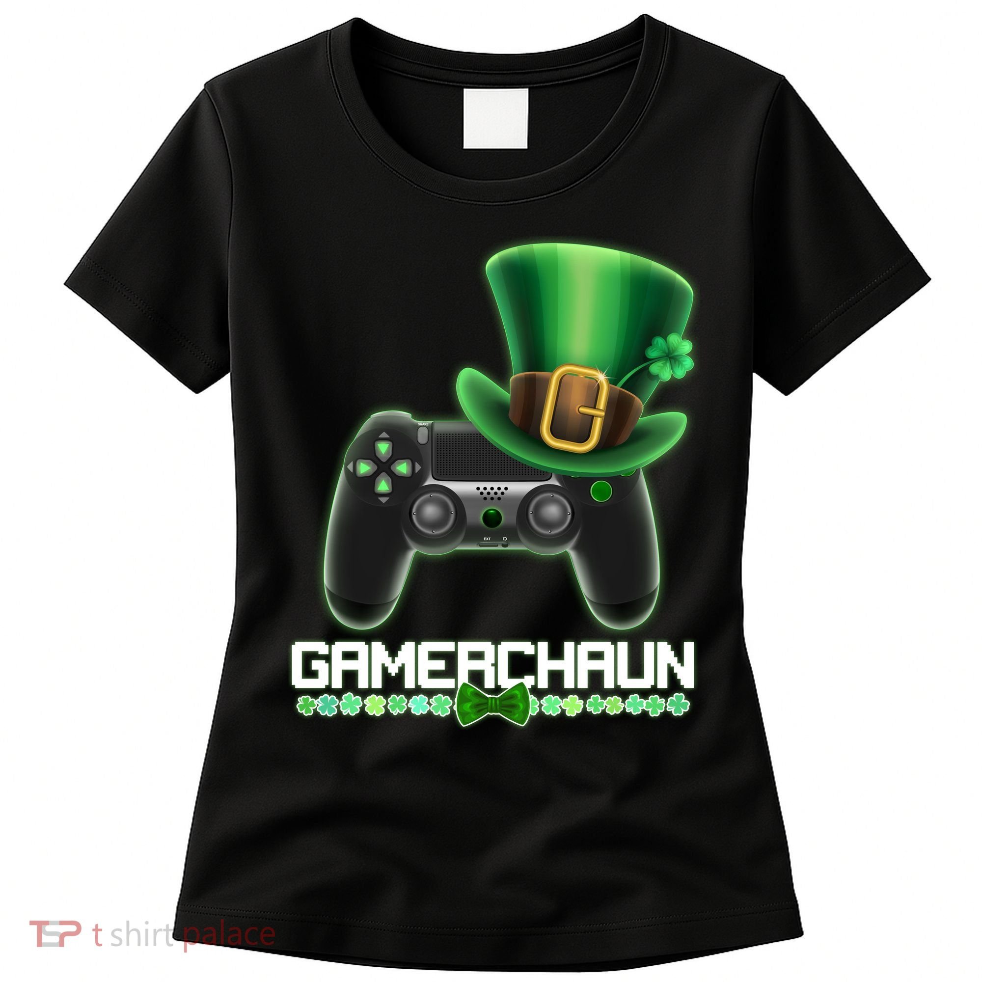Cool St Patrick's Day Gamerchaun Game Controller Leprechaun Women's T-Shirt