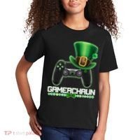 Cool St Patrick's Day Gamerchaun Game Controller Leprechaun Kids T-Shirt thumb 2