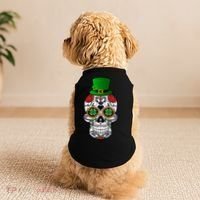 Cool St Patricks Day Irish Day Of The Dead Skull Doggie Tank thumb 2