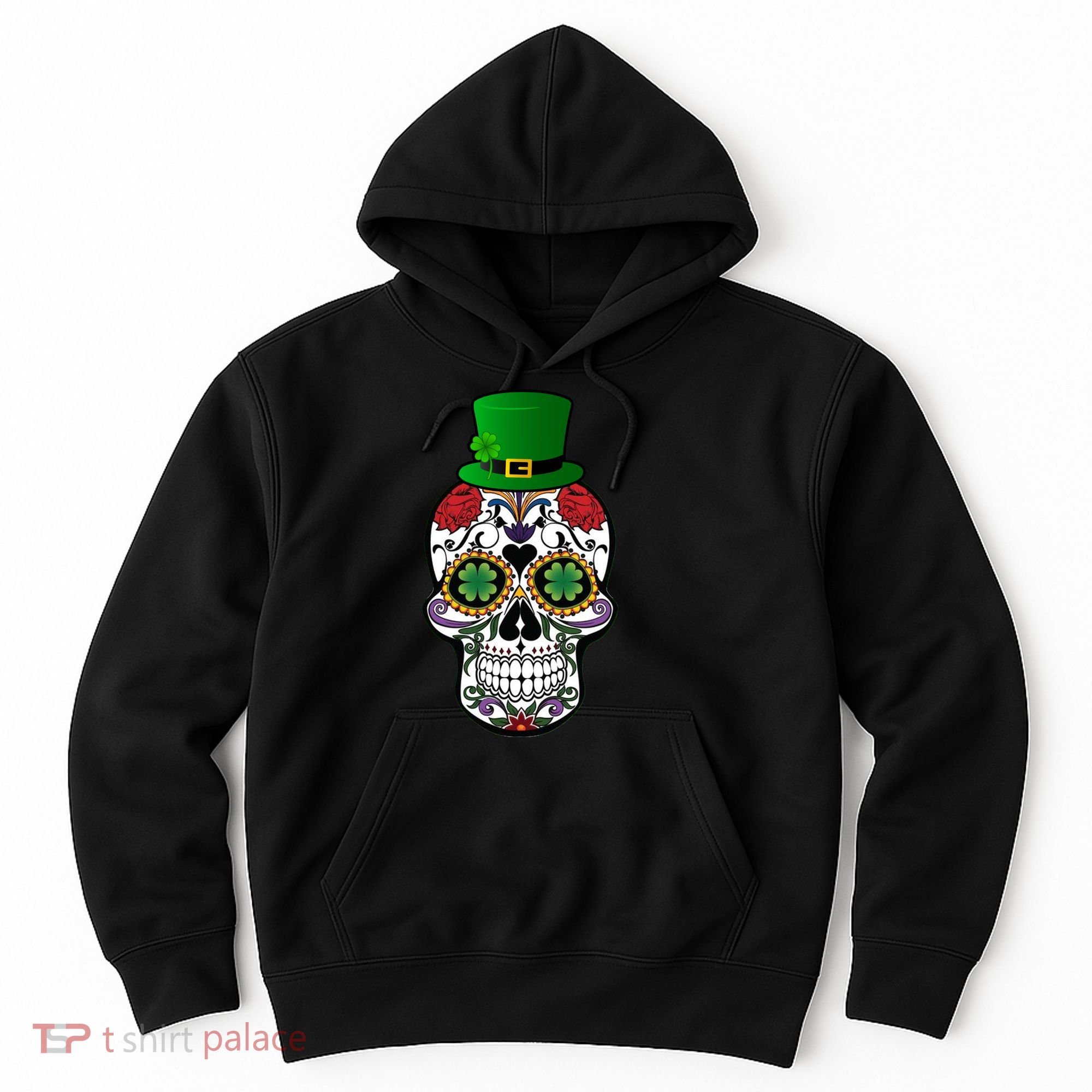 Cool St Patricks Day Irish Day Of The Dead Skull Hoodie