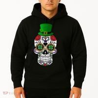 Cool St Patricks Day Irish Day Of The Dead Skull Hoodie thumb 2