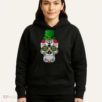 Cool St Patricks Day Irish Day Of The Dead Skull Hoodie thumb 5