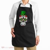 Cool St Patricks Day Irish Day Of The Dead Skull Apron thumb 2