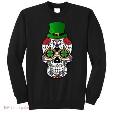 Cool St Patricks Day Irish Day Of The Dead Skull Sweatshirt