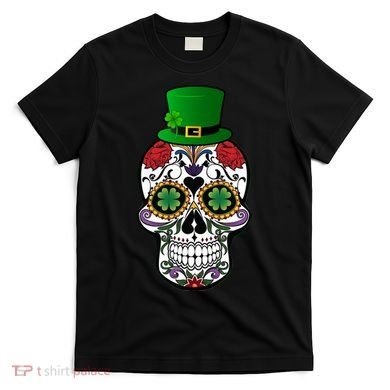 Cool St Patricks Day Irish Day Of The Dead Skull T-Shirt