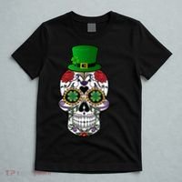 Cool St Patricks Day Irish Day Of The Dead Skull T-Shirt thumb 5