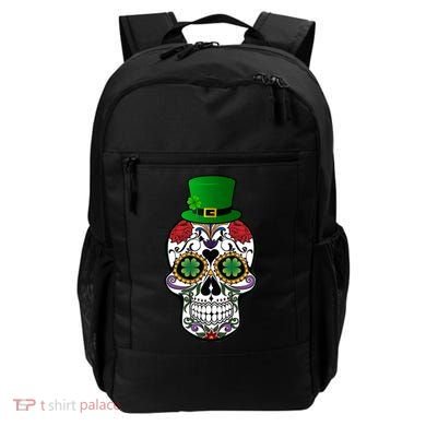 Cool St Patricks Day Irish Day Of The Dead Skull Backpack