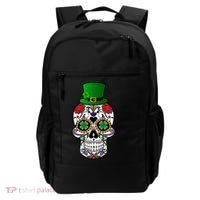 Cool St Patricks Day Irish Day Of The Dead Skull Backpack thumb 0