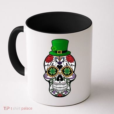Cool St Patricks Day Irish Day Of The Dead Skull Coffee Mug