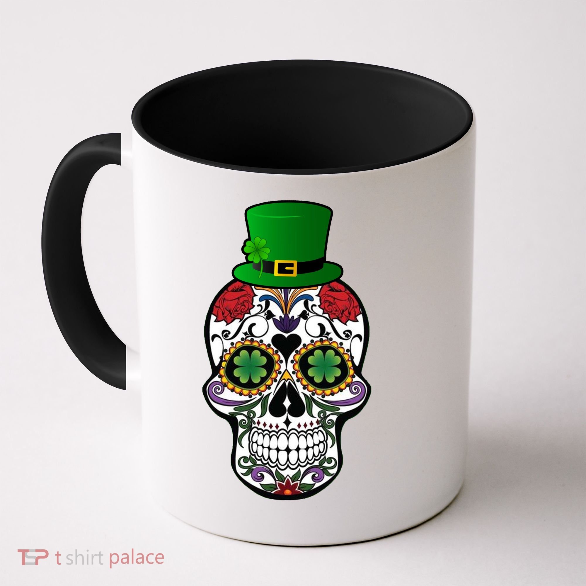 Cool St Patricks Day Irish Day Of The Dead Skull Coffee Mug