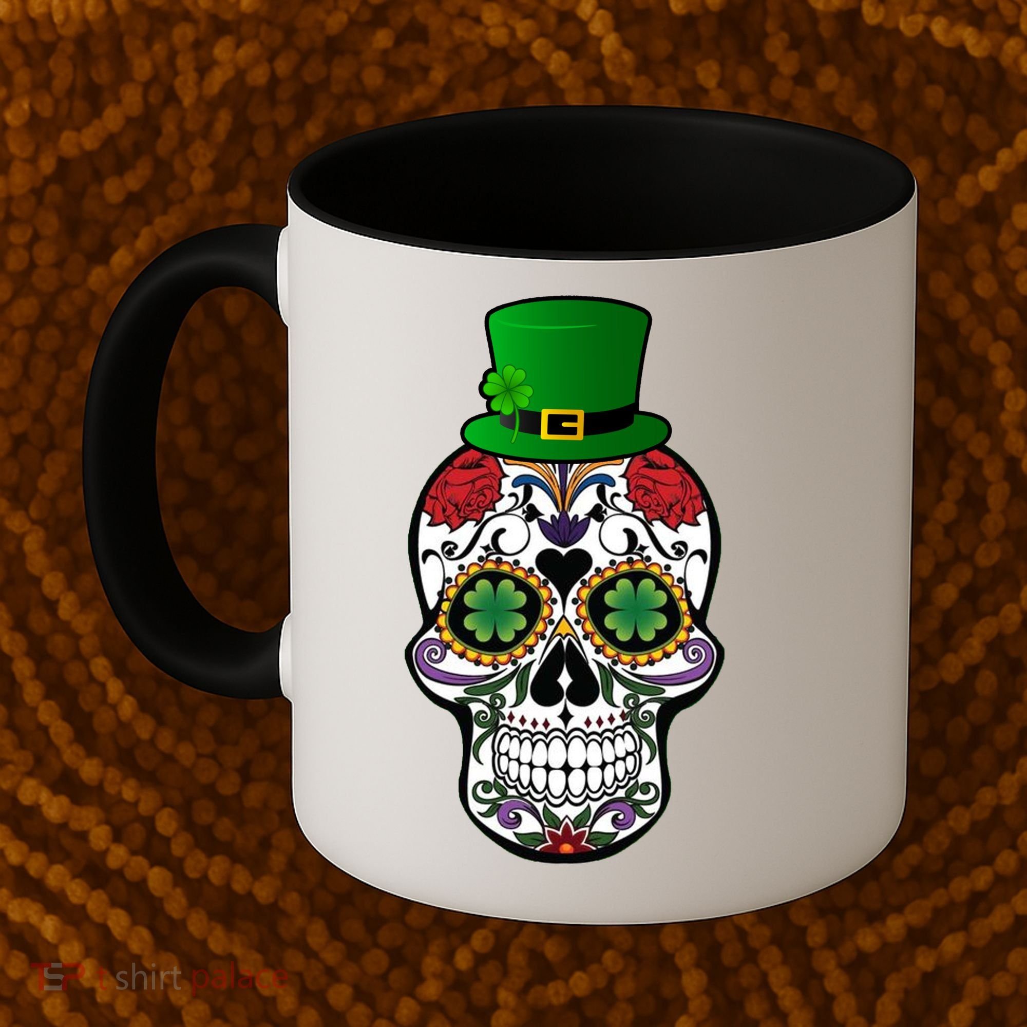 Cool St Patricks Day Irish Day Of The Dead Skull Coffee Mug