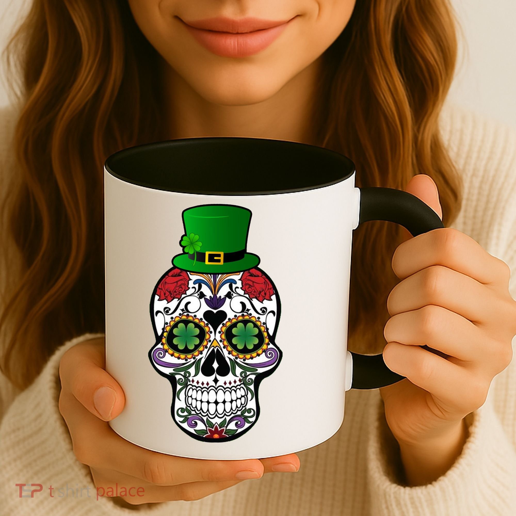 Cool St Patricks Day Irish Day Of The Dead Skull Coffee Mug