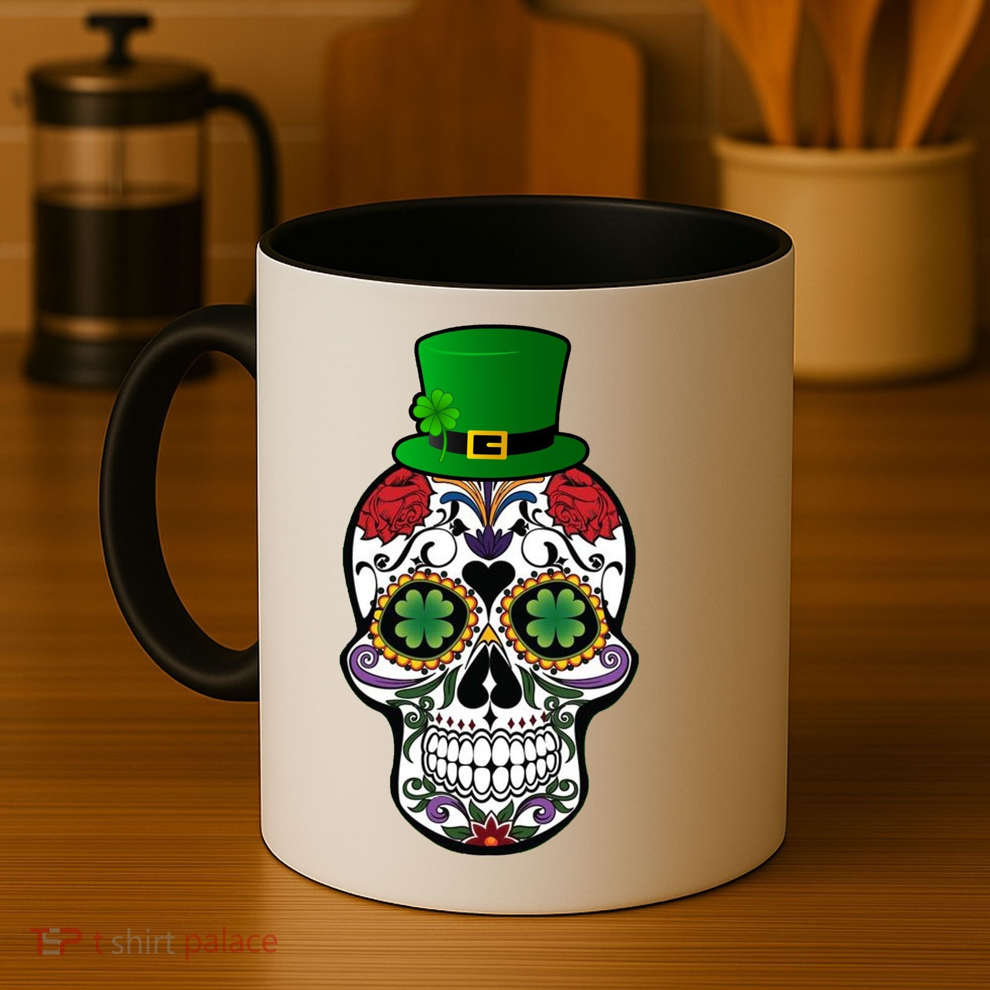 Cool St Patricks Day Irish Day Of The Dead Skull Coffee Mug