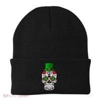 Cool St Patricks Day Irish Day Of The Dead Skull Beanie thumb 0