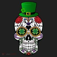 Cool St Patricks Day Irish Day Of The Dead Skull Beanie thumb 2