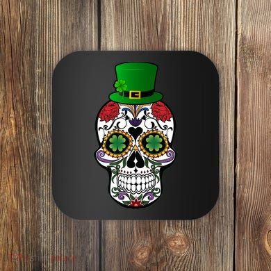 Cool St Patricks Day Irish Day Of The Dead Skull Coaster