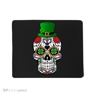 Cool St Patricks Day Irish Day Of The Dead Skull Mousepad