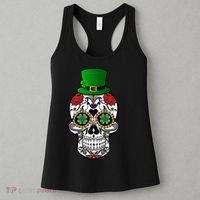 Cool St Patricks Day Irish Day Of The Dead Skull Women's Tank Top thumb 3