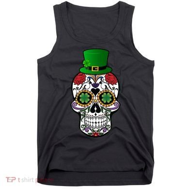 Cool St Patricks Day Irish Day Of The Dead Skull Tank Top