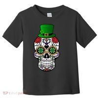 Cool St Patricks Day Irish Day Of The Dead Skull Toddler T-Shirt thumb 0