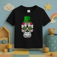 Cool St Patricks Day Irish Day Of The Dead Skull Toddler T-Shirt thumb 3