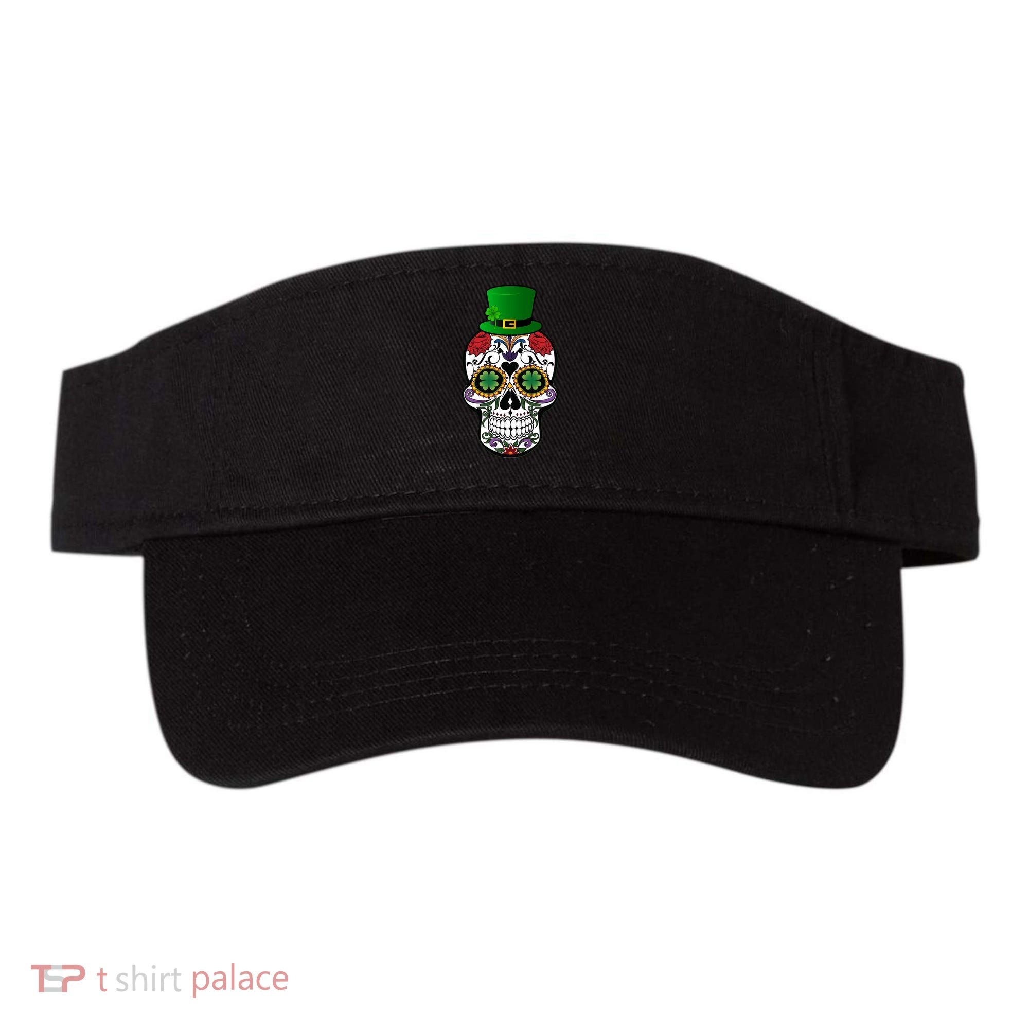 Cool St Patricks Day Irish Day Of The Dead Skull Visor
