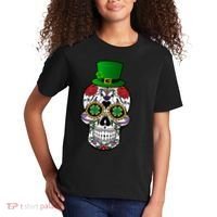 Cool St Patricks Day Irish Day Of The Dead Skull Kids T-Shirt thumb 2