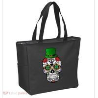 Cool St Patricks Day Irish Day Of The Dead Skull Tote Bag thumb 2
