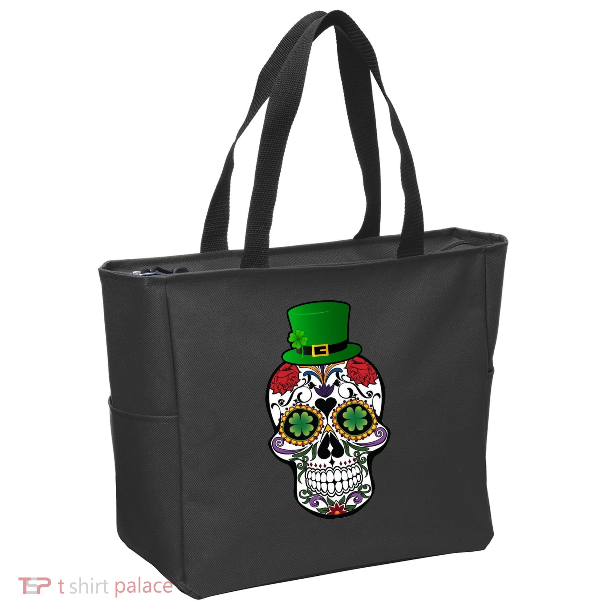 Cool St Patricks Day Irish Day Of The Dead Skull Tote Bag