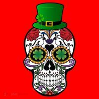 Cool St Patricks Day Irish Day Of The Dead Skull Santa Hat thumb 1