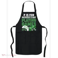 Cool St Patrick's Day P Is For Playing Games   Apron thumb 0
