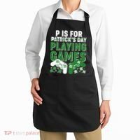 Cool St Patrick's Day P Is For Playing Games   Apron thumb 2