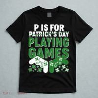 Cool St Patrick's Day P Is For Playing Games   T-Shirt thumb 5