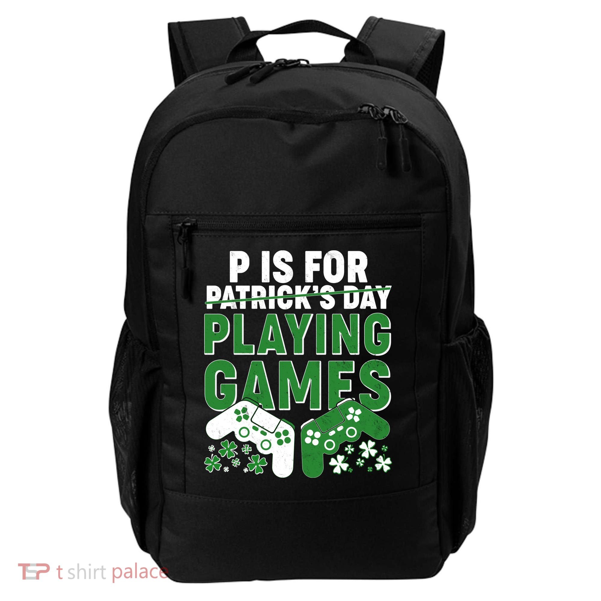 Cool St Patrick's Day P Is For Playing Games   Backpack