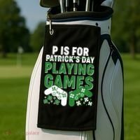Cool St Patrick's Day P Is For Playing Games   Golf Towel thumb 2