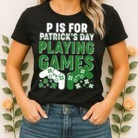 Cool St Patrick's Day P Is For Playing Games   Women's T-Shirt thumb 2