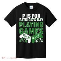 Cool St Patrick's Day P Is For Playing Games   Kids T-Shirt thumb 0
