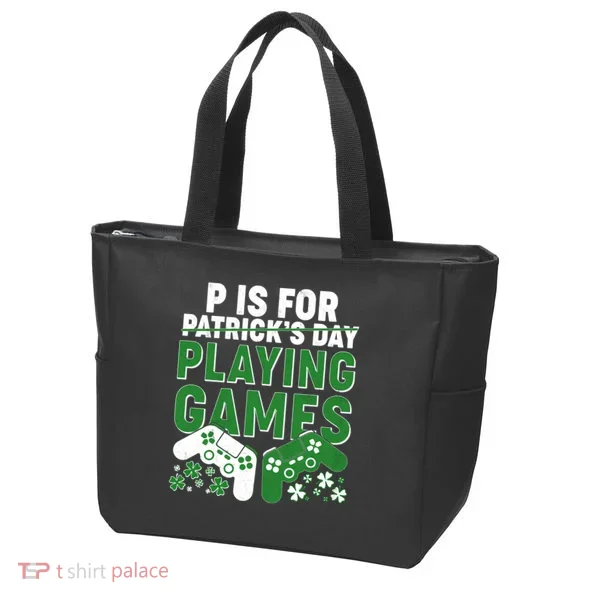 Cool St Patrick's Day P Is For Playing Games   Tote Bag