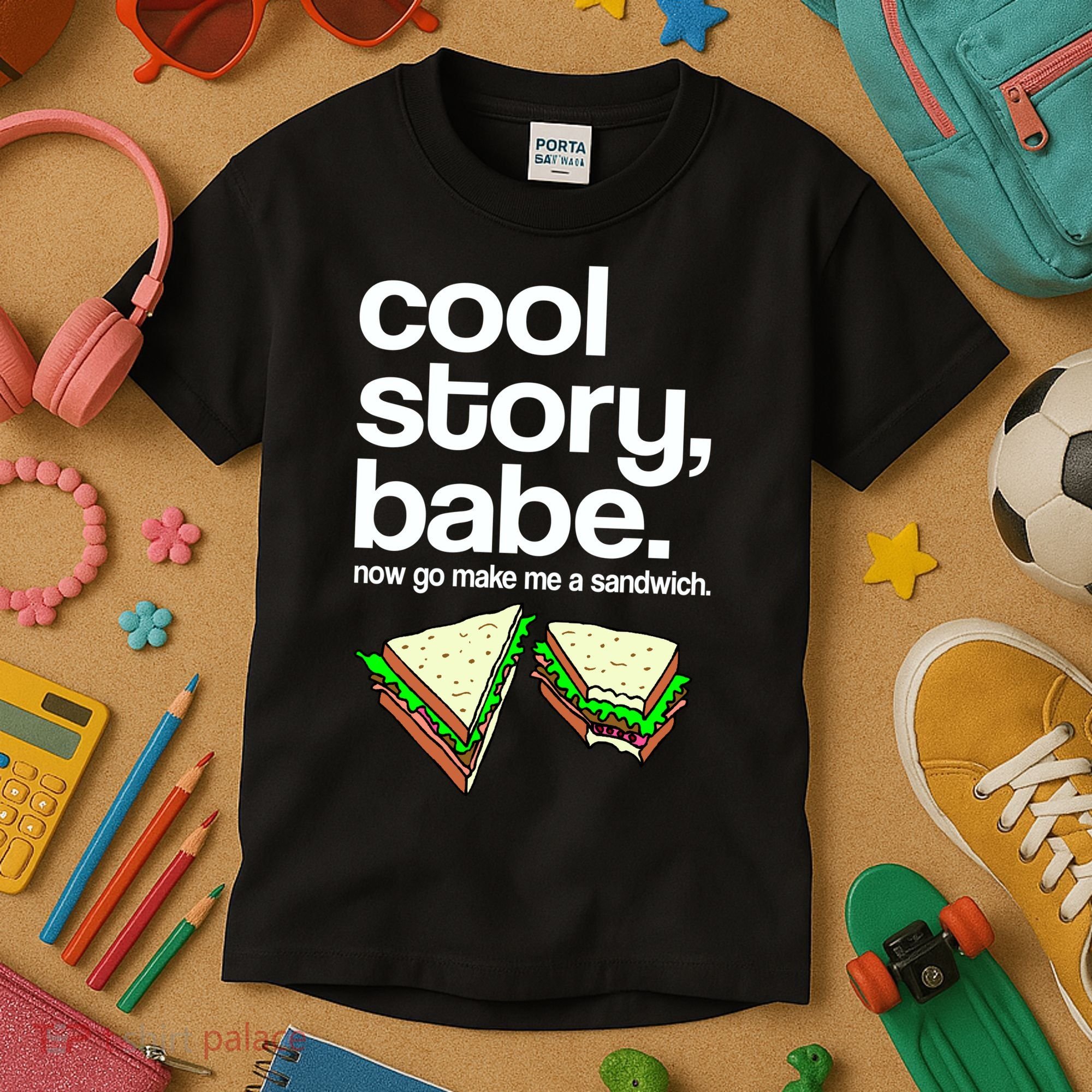 Cool Story Babe Now Make Me a Sandwich Kids T-Shirt