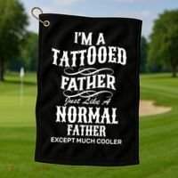 Cool Tattooed Father Golf Towel thumb 1