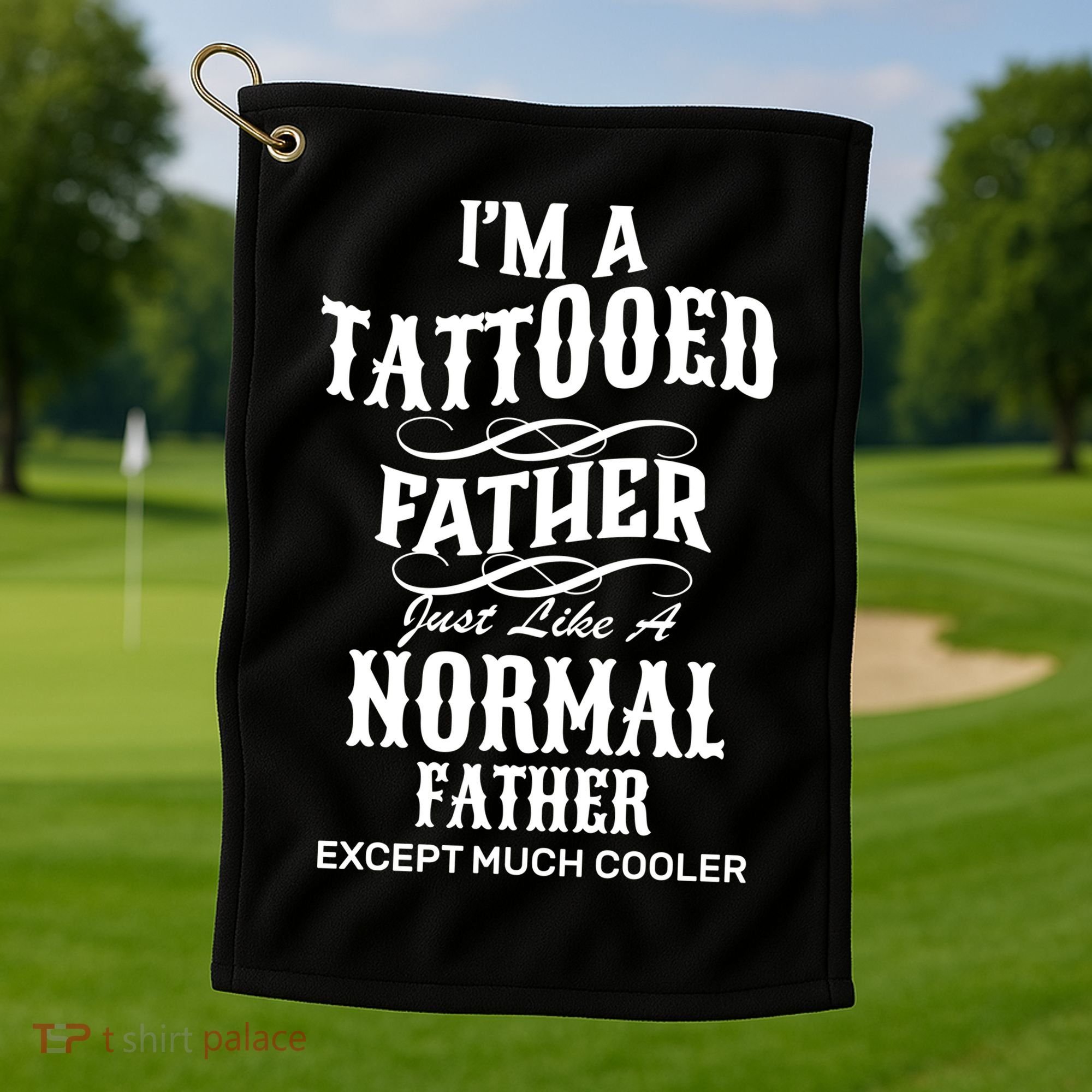 Cool Tattooed Father Golf Towel