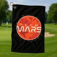 Cool Team Mars Planet Space Logo Golf Towel thumb 1