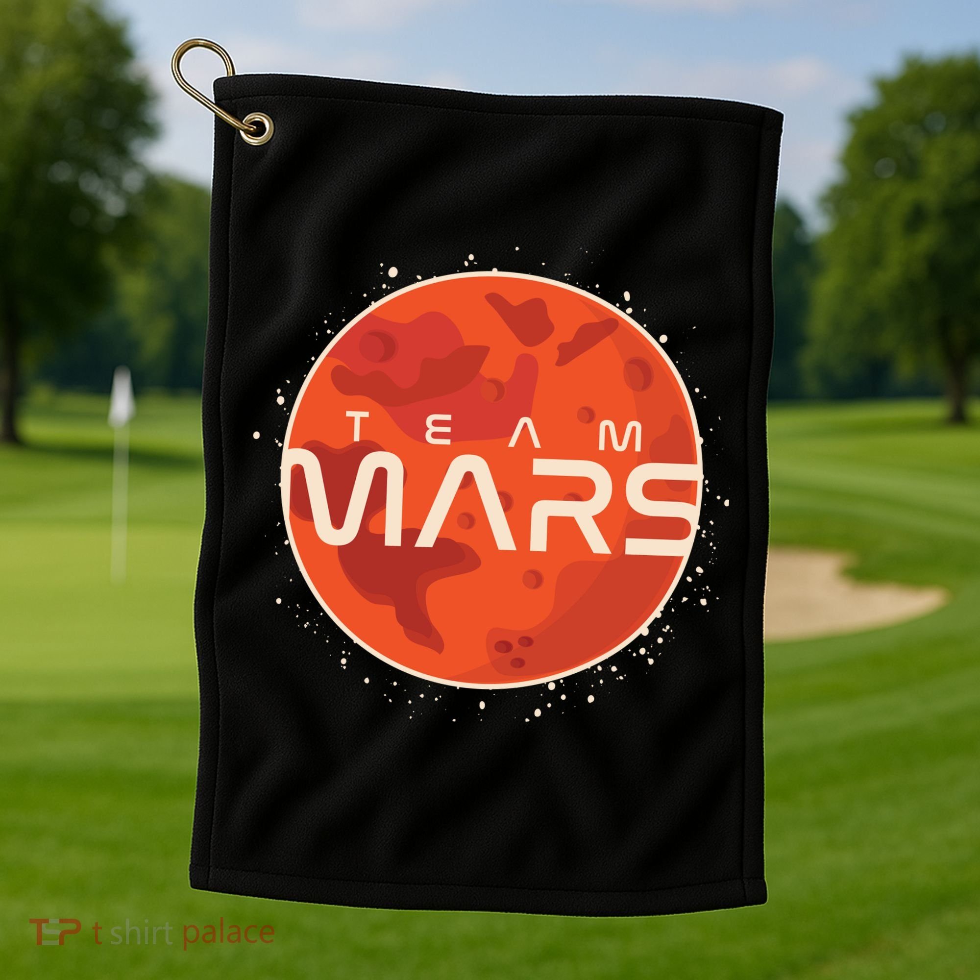 Cool Team Mars Planet Space Logo Golf Towel