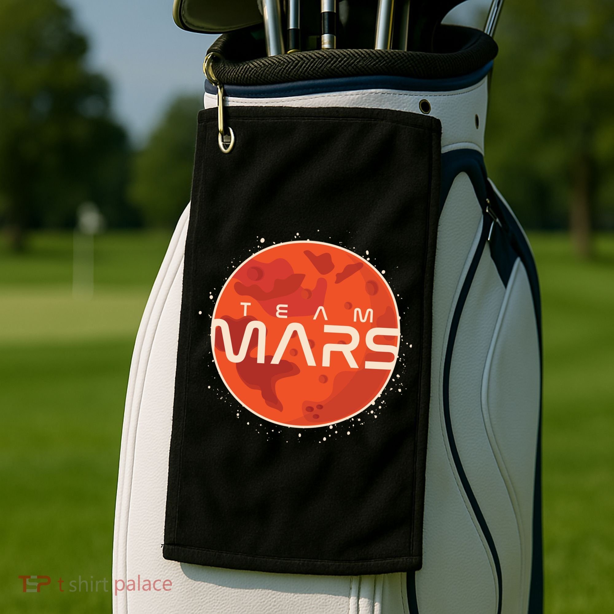 Cool Team Mars Planet Space Logo Golf Towel