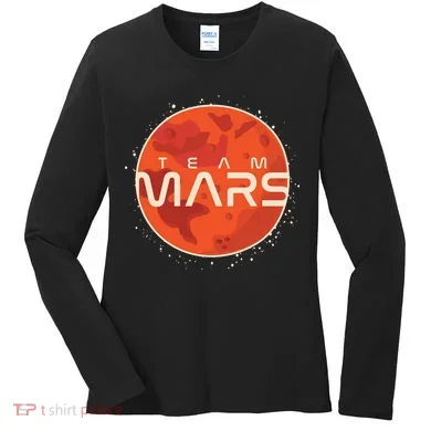 Cool Team Mars Planet Space Logo Women's Long Sleeve Shirt