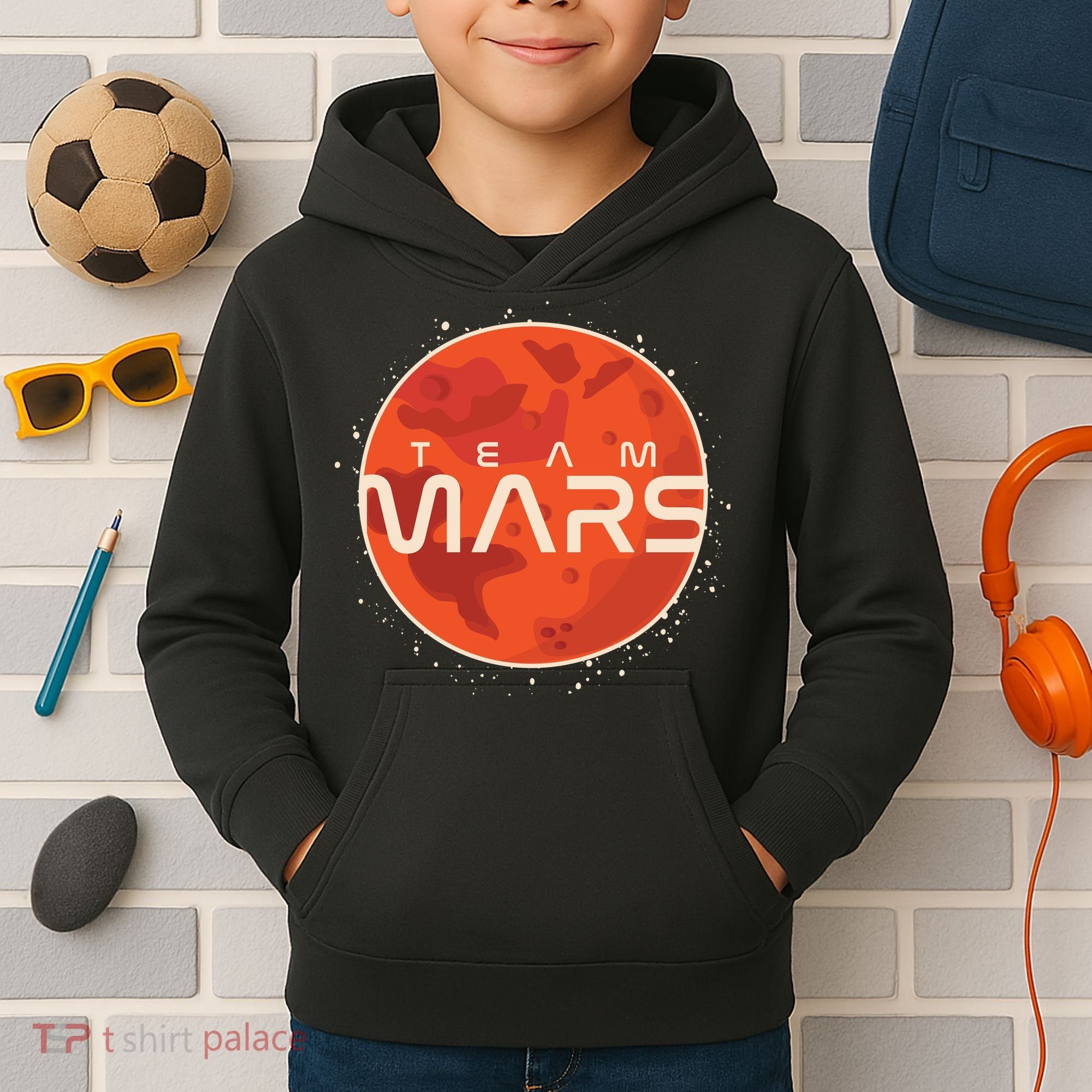 Cool Team Mars Planet Space Logo Kids Hoodie