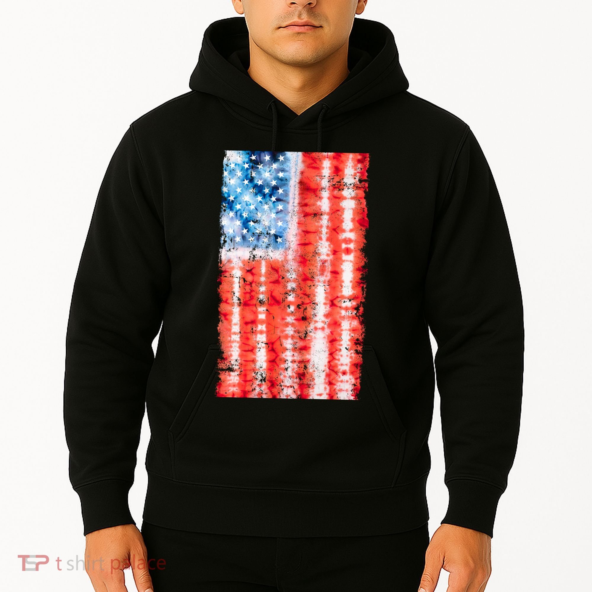 Cool Tie Dye USA American Flag Hoodie