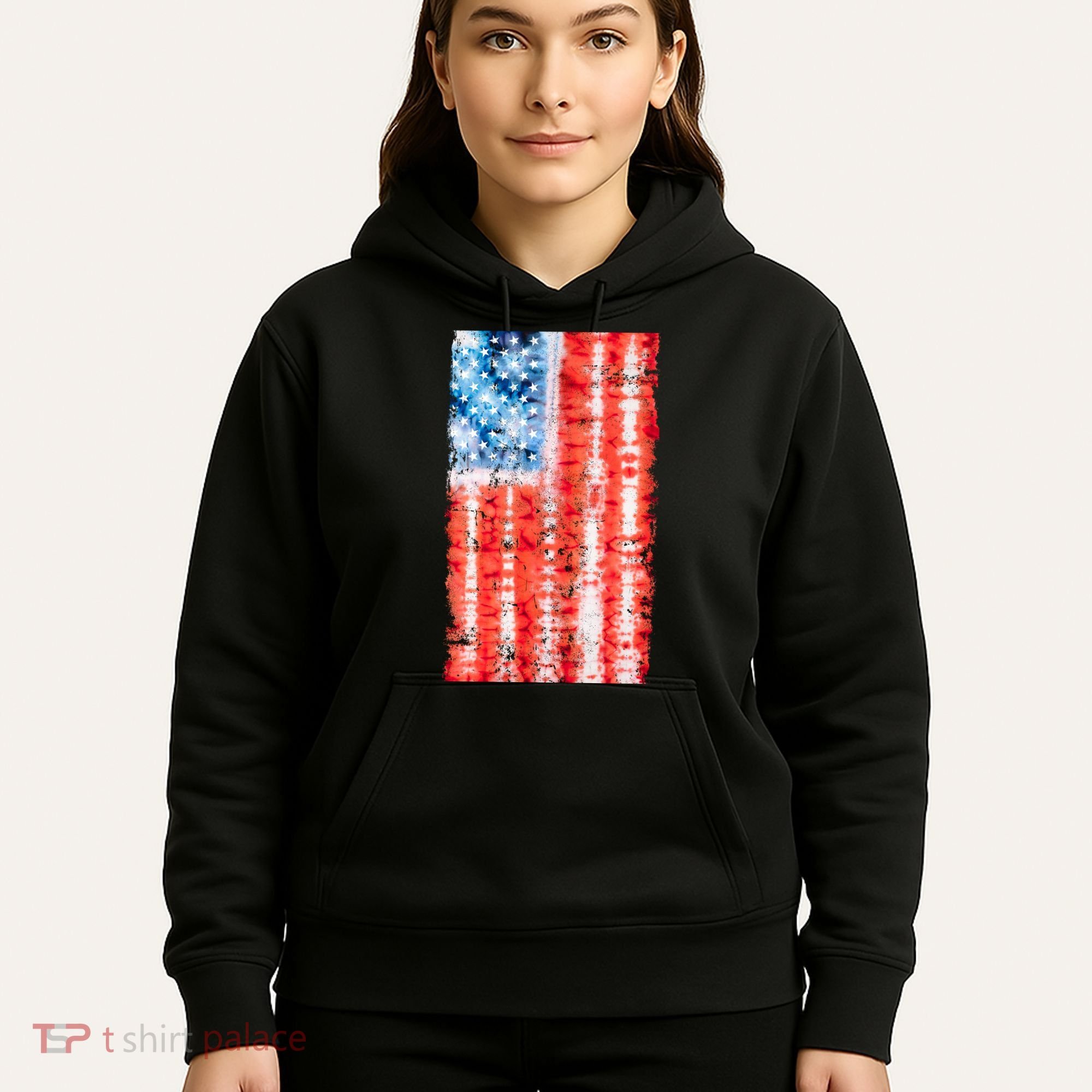 Cool Tie Dye USA American Flag Hoodie