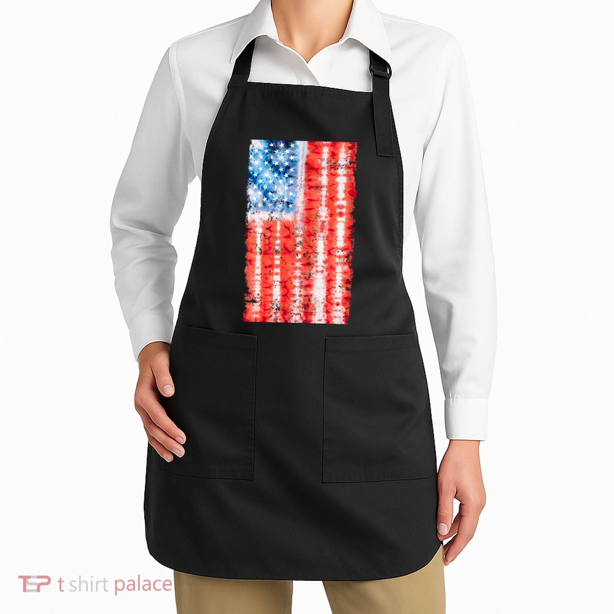 Cool Tie Dye USA American Flag Apron