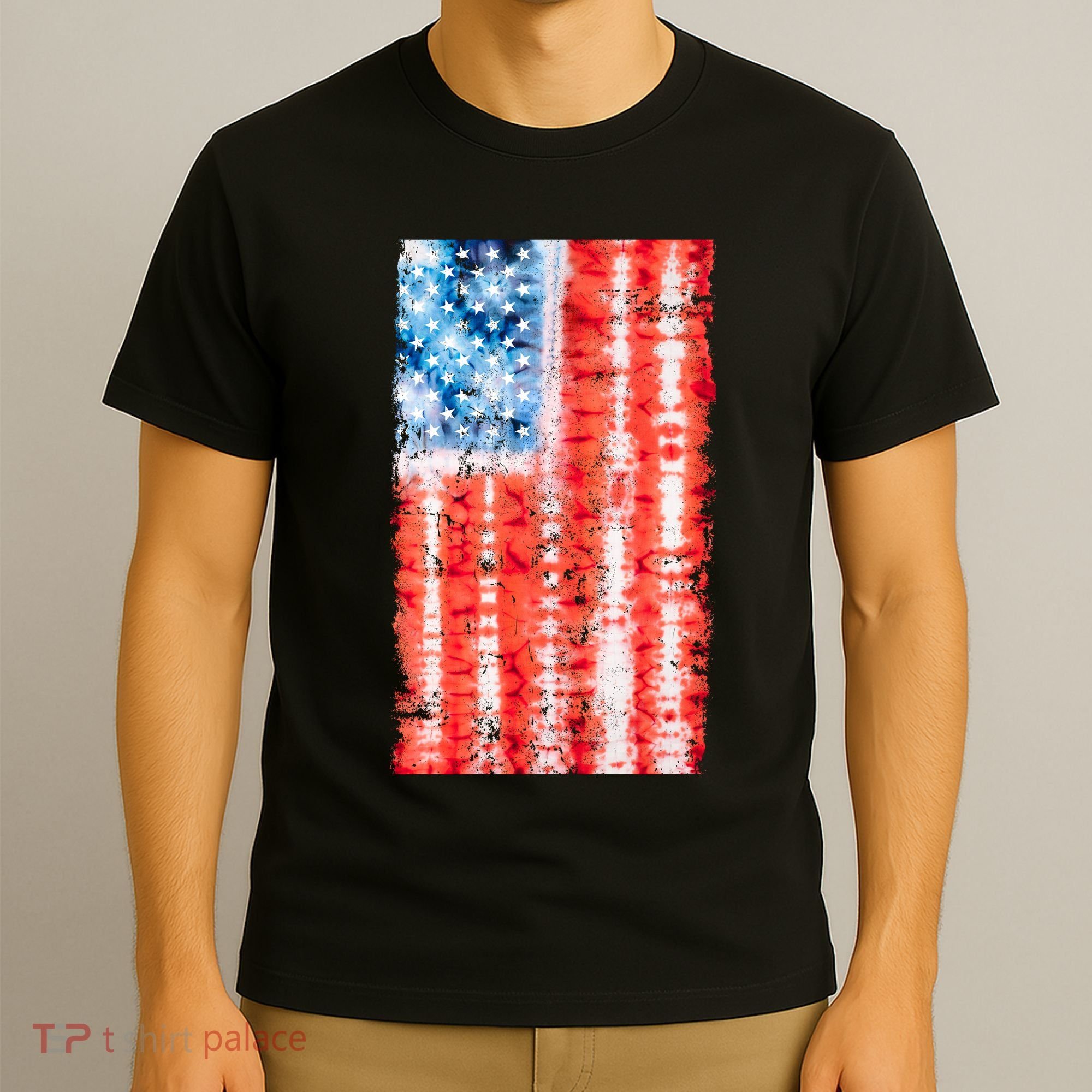 Cool Tie Dye USA American Flag T-Shirt